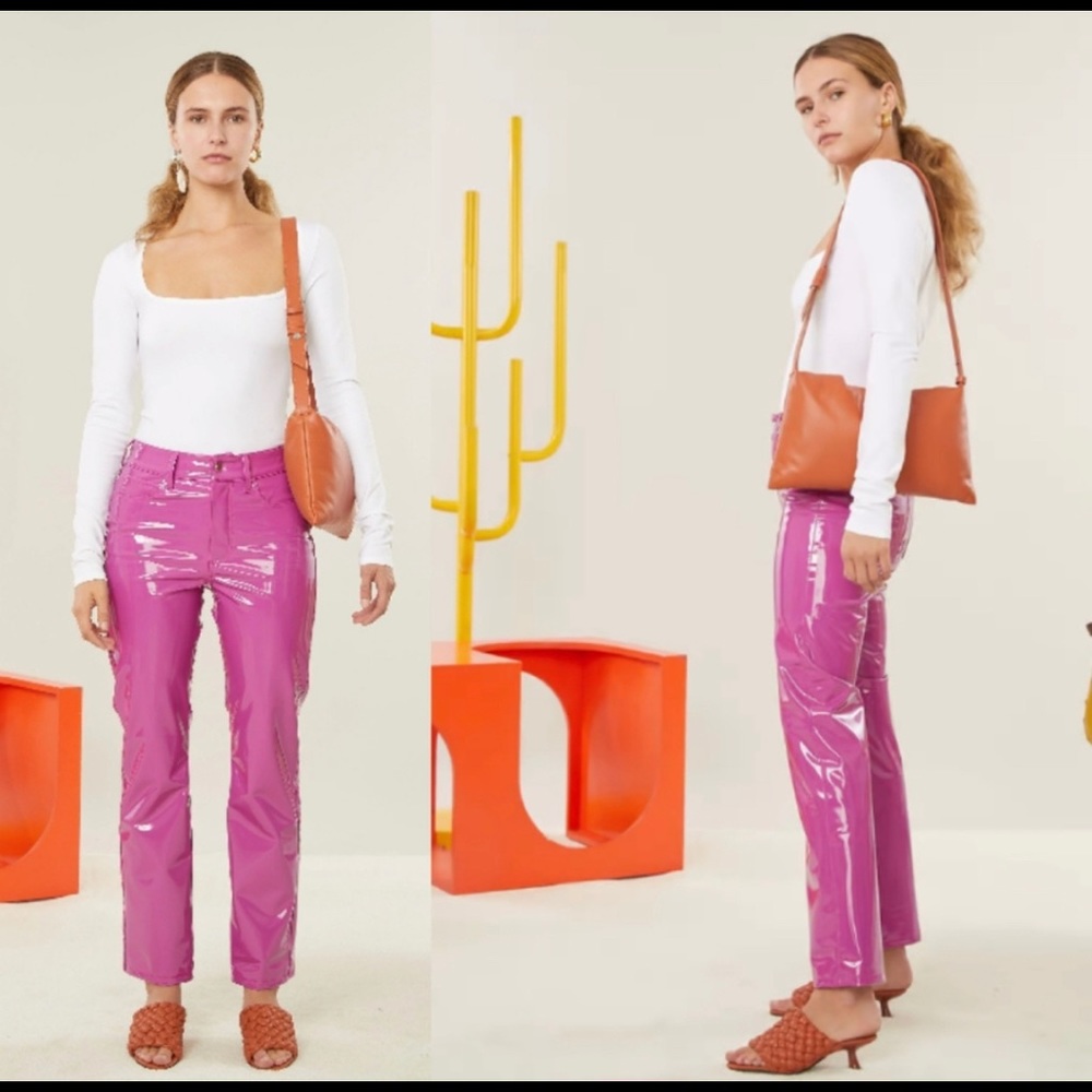 Simon Miller Vegan Patent Leather Pink Pants